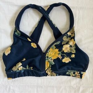 JoyLab Women’s Cross Back Sports Bra in Navy/Yellow Floral Sz S